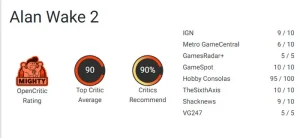 نمرات Alan Wake 2